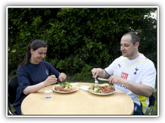 Customers
                  eating their food